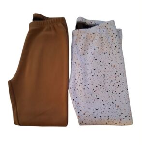 Everyday Stretch Leggings Duo - Tan & White Speckle